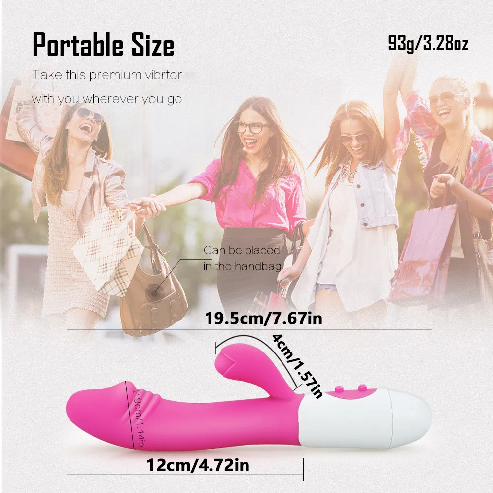 Вибратор кролик для точки G женщин двойная вибрация силиконовый