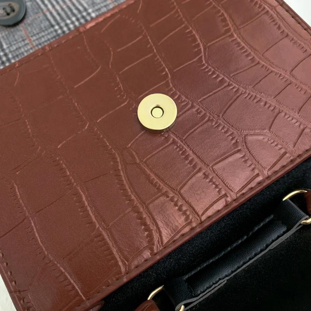Stone Pattern Leather Crossbody Bag Women Fashion Design Vintage Sac a Main Designer Bags Famous Brand Bolsa Feminina | Багаж и сумки