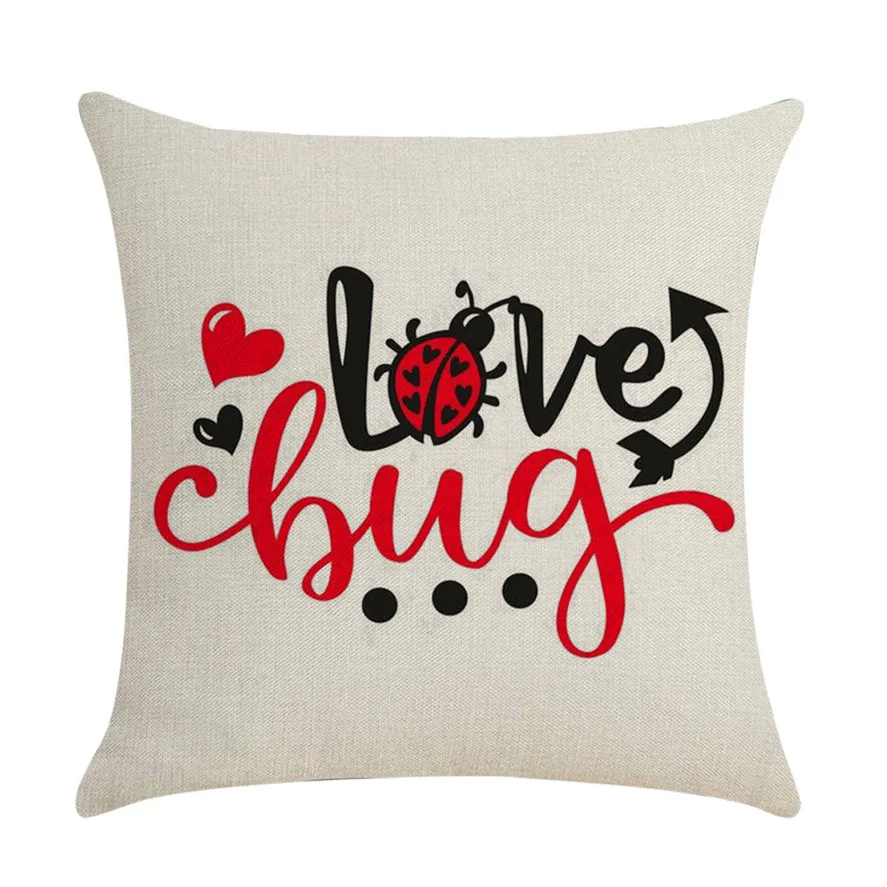 Льняная Наволочка на подушку День святого Валентина украшение для дивана