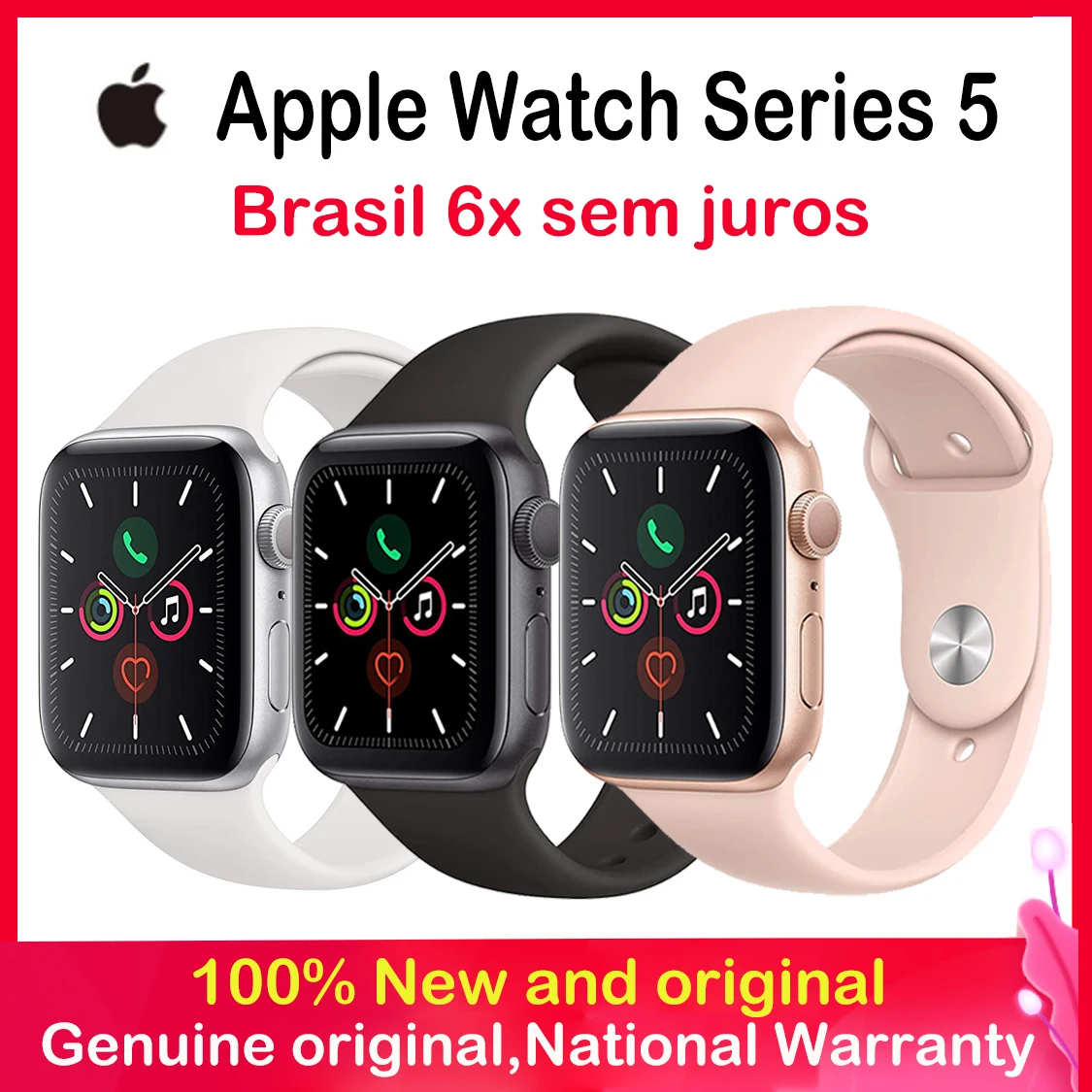 

New Original Apple Watch Series 5 GPS + Cellular iWatch 5 40MM/44MM Aluminum Case Sport Band Remote Heart Rate Smartwatch