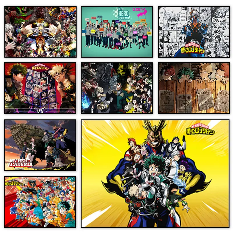 

Japanese Animation My Hero Academia Wall Art Nordic Posters and Prints Canvas Painting Pictures for Living Kids Home Decoration