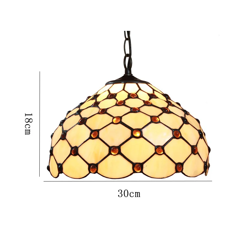 

European Antique Stained Glass Dining Room Lamp Chandelier Romantic Glass Lamp