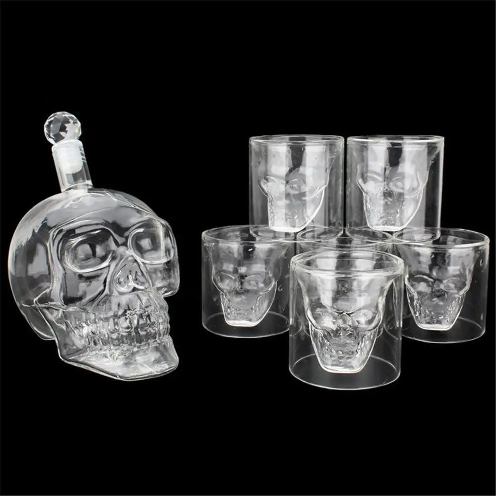 Стеклянная чашка с головой черепа Vodka Shot виски Вино Чай Питьевая Бутылка выстрел