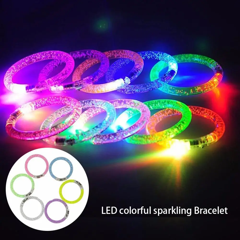 

1Pc Acrylic Bubble LED Flashing Bracelet Bangle Luminous Wristband Party Favors