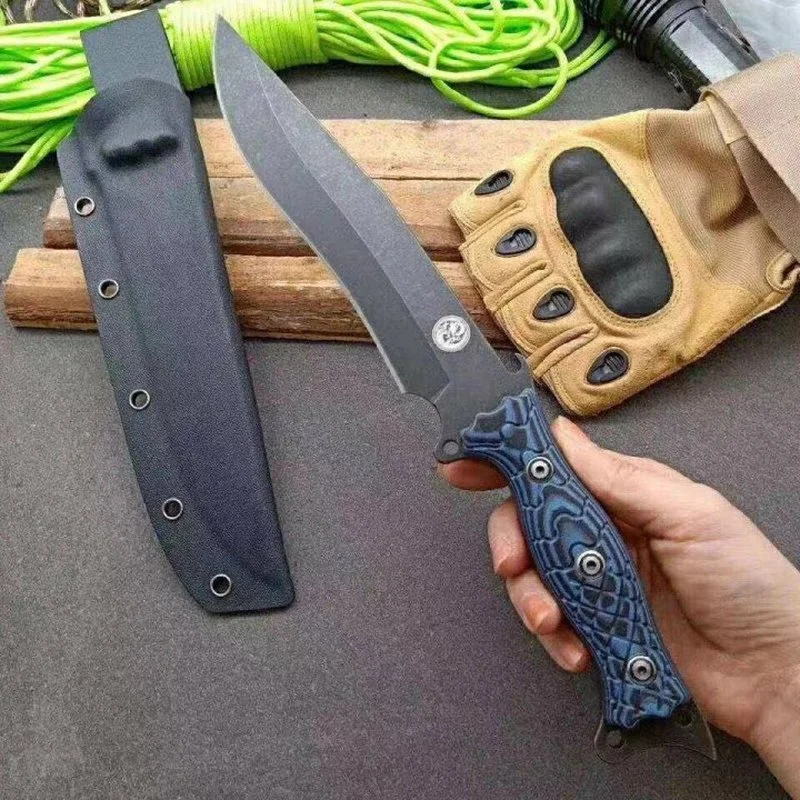 

DC53 High Hardness Black K Scabbard Stone Washing Outdoor Fixed Blade G10 Handle Camping Survival Straight Tactical Knife Tool