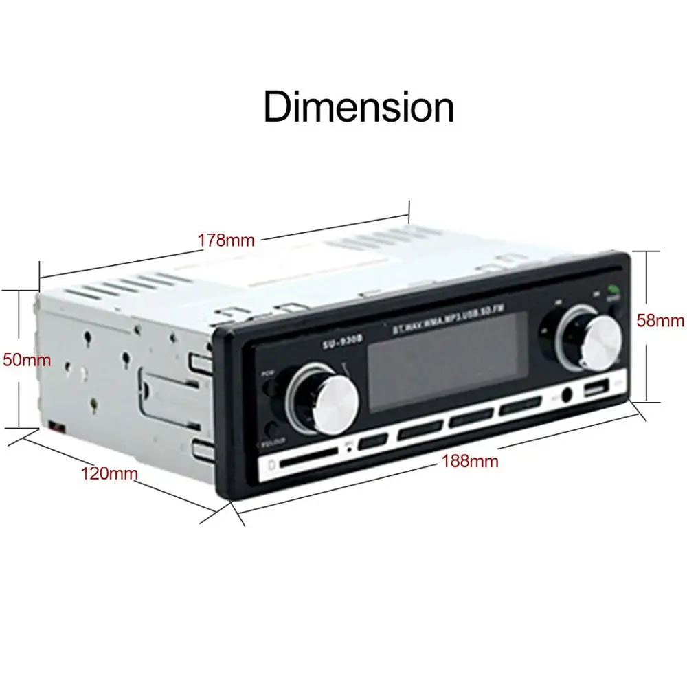 Bluetooth Авторадио Стерео радио FM Aux вход приемник SD USB 12V In-dash oto teypleri Авто 1 din