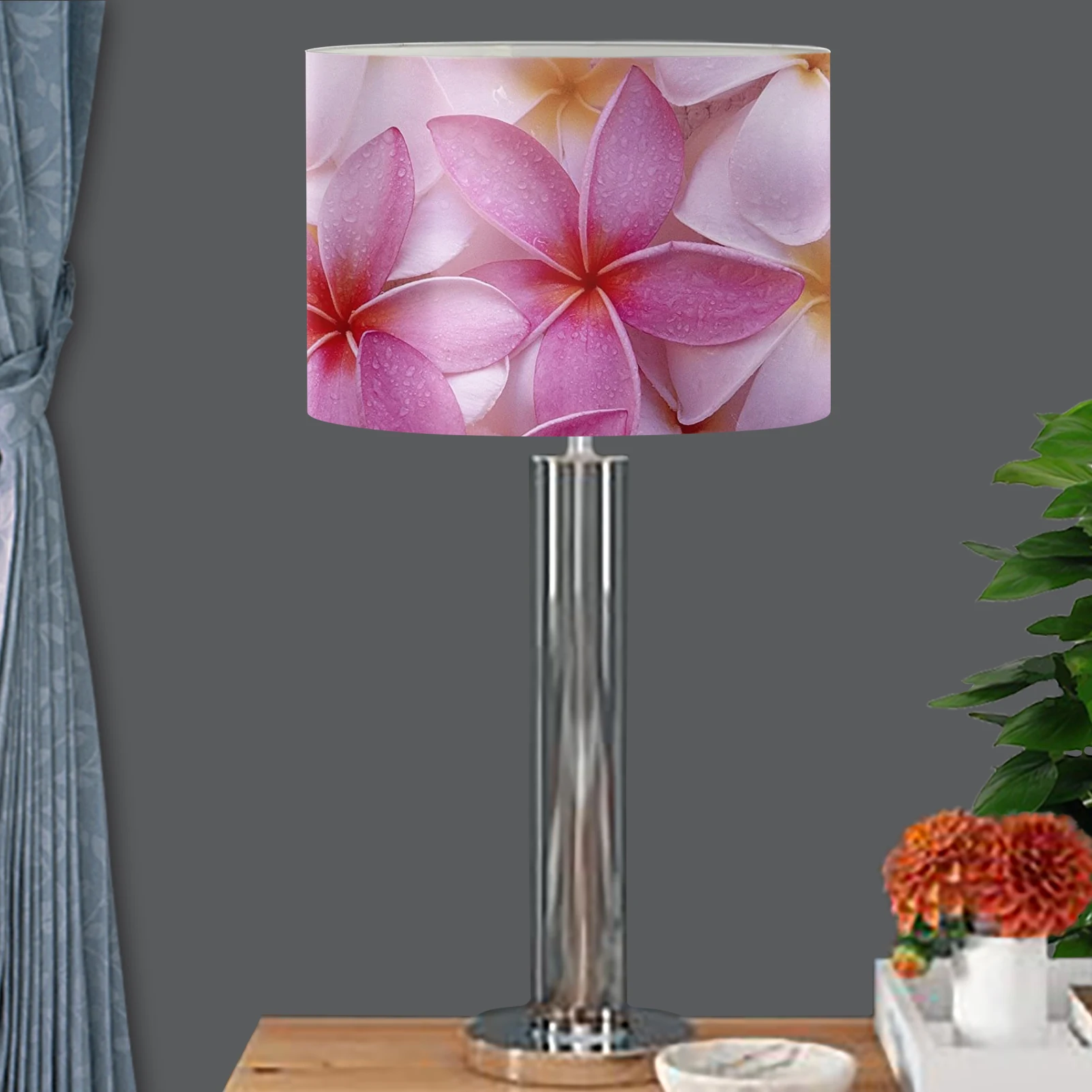 Плюмерия цветок дизайн ПВХ Настольный абажур современная ткань Nordic простота