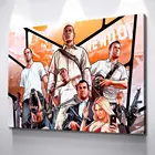 Картина GTA 5 Персонажи красочная Картина на холсте, современный домашний декор комнаты