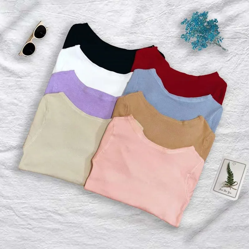

Fashion Autumn Women White knitted T-Shirt Casual Ladies Vintage Tops Long Sleeve Sexy Loose Shirt Streetwear 2020 Top For Women