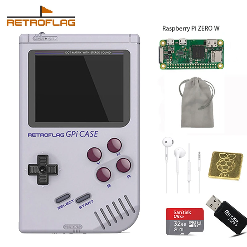 Чехол Retroflag GPi для Raspberry Pi Zero и W с безопасным отключением|Портативные игровые