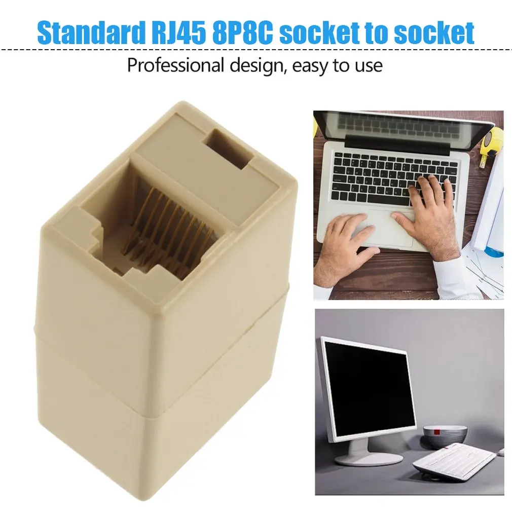 

Professional Small Size RJ45 for CAT5 Ethernet Cable LAN Port 1 to 1 Socket Splitter Connector Adapter