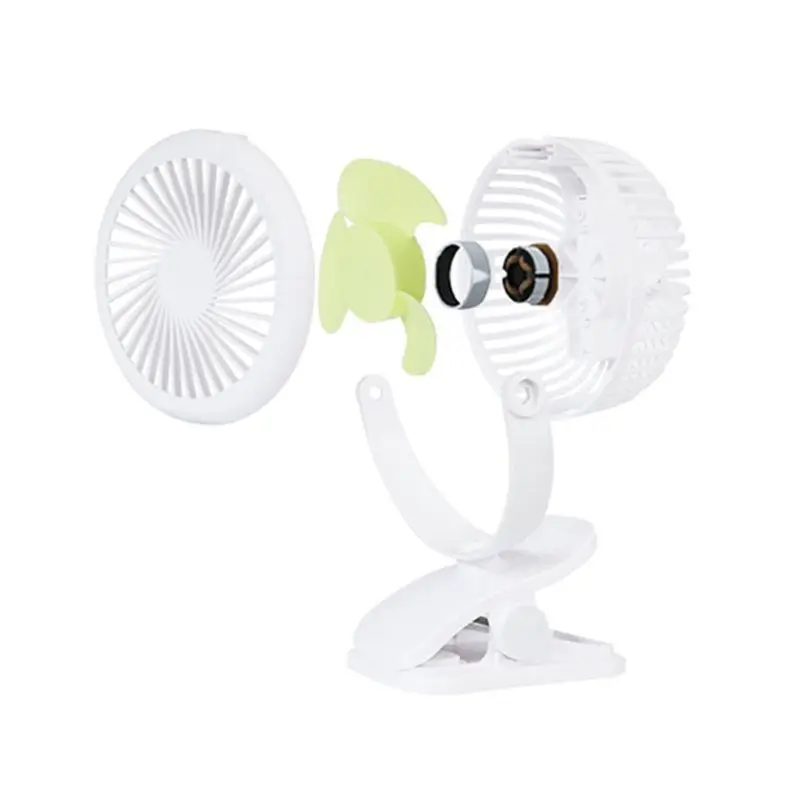 

Rechargeable Clip on Fan Desk Personal USB Fan 3 Speed for stroller Car SUV Home