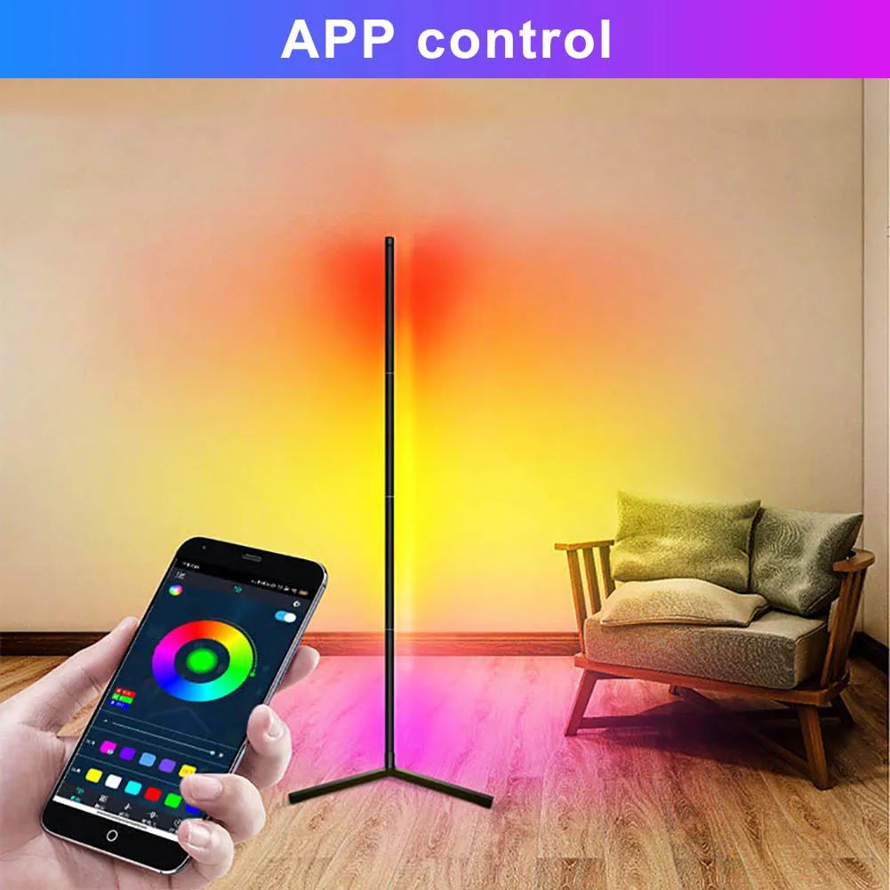 

Modern LED Floor Lamp RGB Floor Light Colorful Bedroom Dining Room Atmosphere Lighting Club Home Indoor Decor Standing Lamp