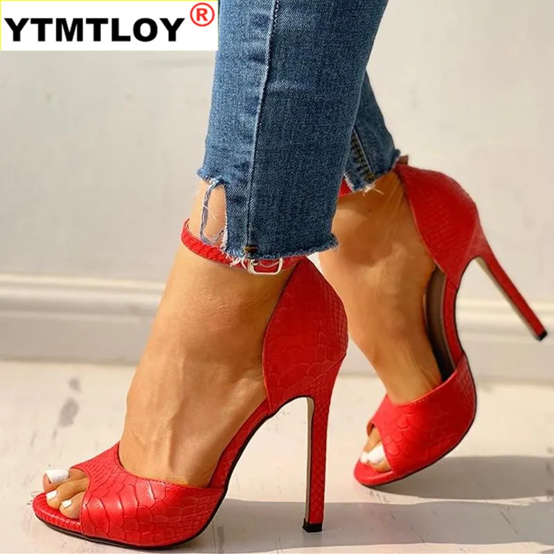 Сандалии женские на высоком каблуке пикантная обувь с Т образным ремешком