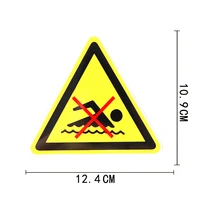 12 4cm10 9cm 1 pcs car sticker warning no swimming zone sign pvc decal for lexus stickers