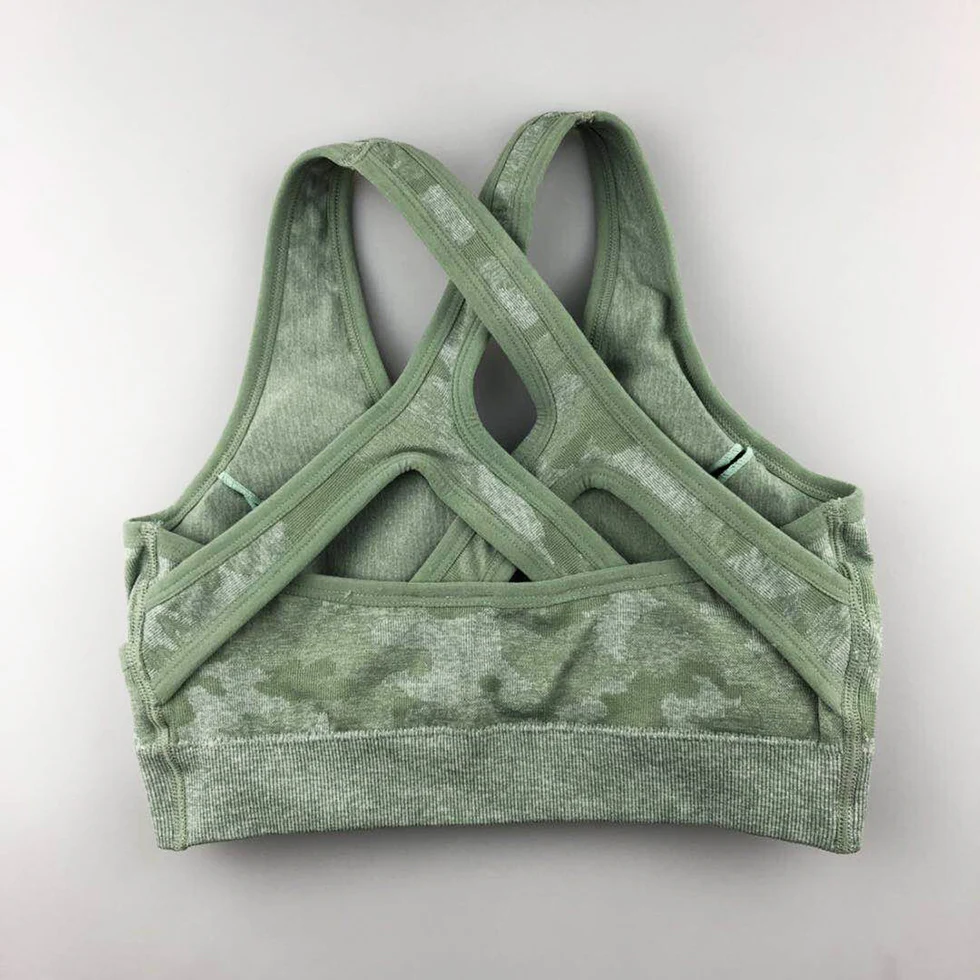 Набор для йоги женский бесшовный фитнес-Бюстгальтер для йоги спортивный бюстгальтер Камуфляжный Высокая талия гимнастические легинсы, штаны для фитнеса костюм тренировочные леггинсы