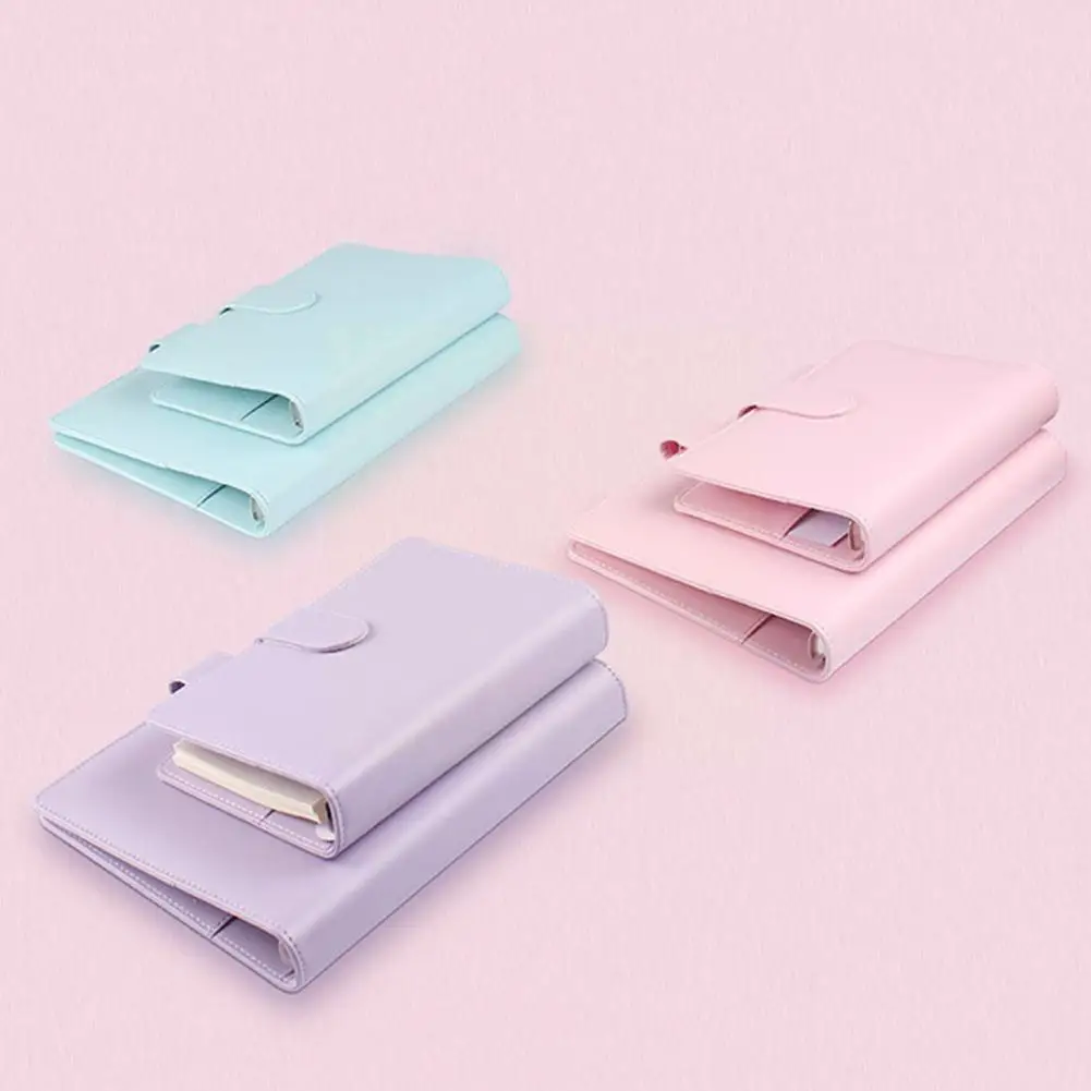 

A5/a6 Macaron Loose-leaf Hand Books Ring Binder Notebooks Multifunctional Weekly Planner Diary Colors Notebooks Pu Monthly V7t1