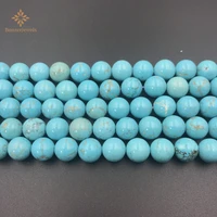 natural blue turquoises howlite stone loose spacer beads for diy bracelet accessories jewellery making 15 4 6 8 10 12mm
