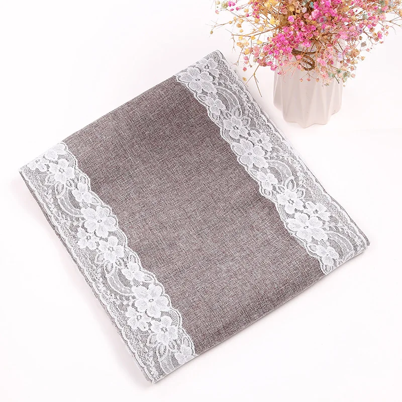 Brown Linen White Openwork Lace Table Flag Hand Fashion DIY Rectangular Cloth Diffuse Living Room Tablecloth Decorations ML308B | Дом и сад