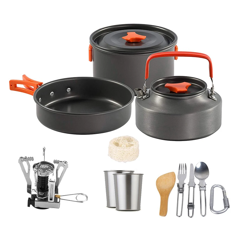 Набор кастрюль для кемпинга на открытом воздухе посуда походный чайник пикника