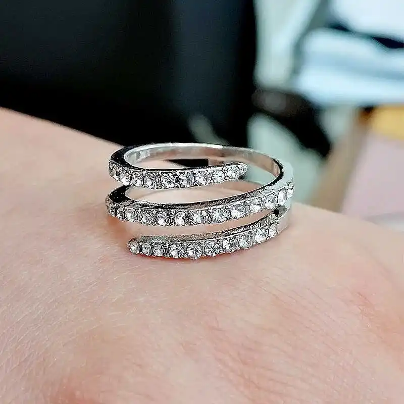 

Trendy Fashion Ring White Band Wedding Engagement Party Jewelry Women Couple Lover Birthday Gift Size 6-10