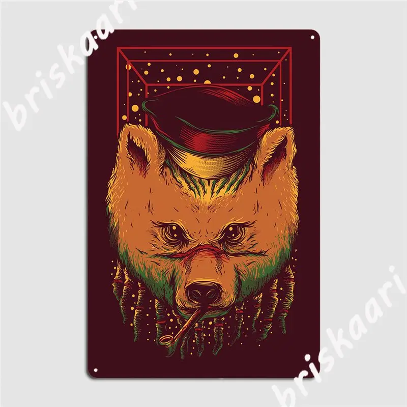 

Bear Poster Metal Plaque Plaques Wall Cave Home Funny Tin Sign Poster
