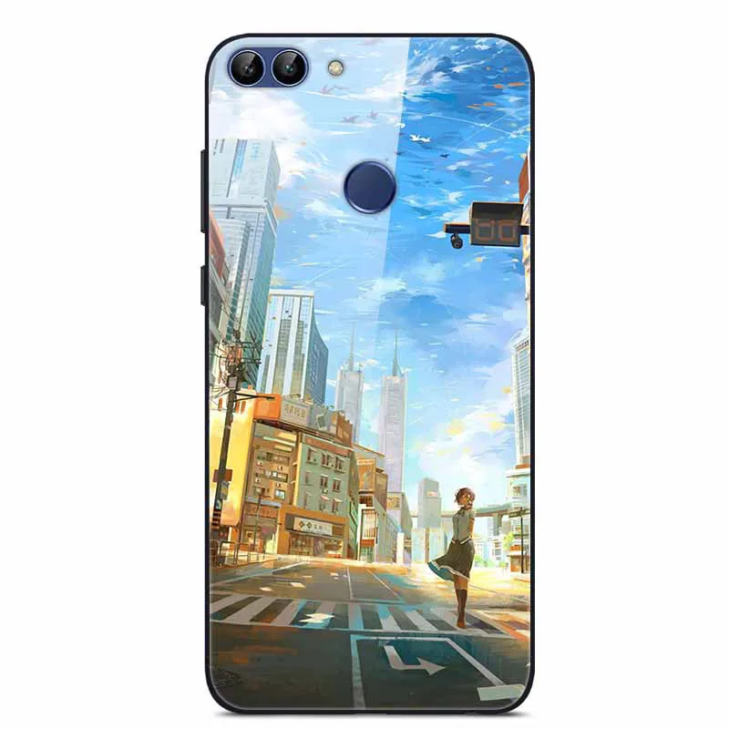 Чехол из закаленного стекла для Coque huawei P Smart, мягкий бампер, 3D печать, Funda для huawei P Smart, FIG-LX1 чехол для телефона - Цвет: 11