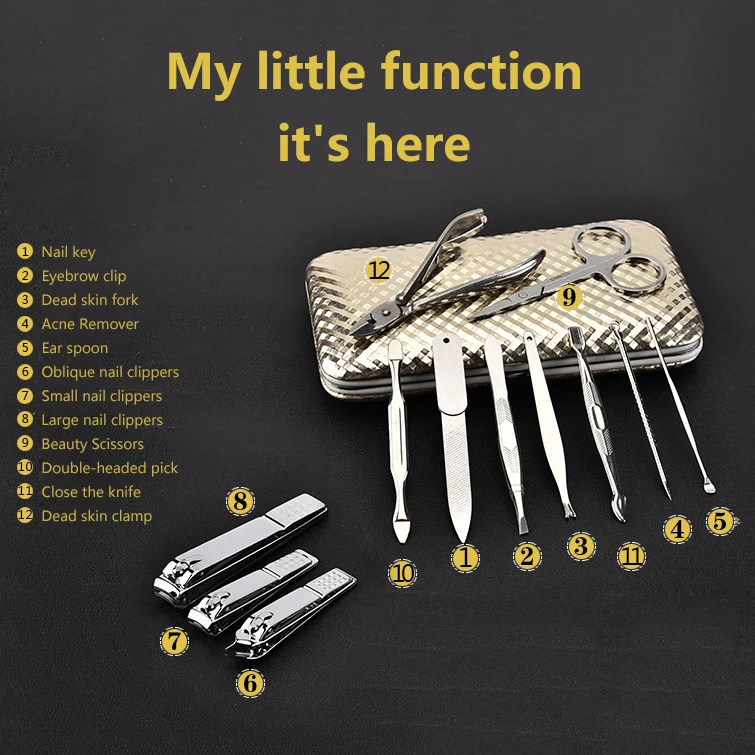 10 шт./компл. набор клипер для ногтей из нержавеющей стали многофункциональный