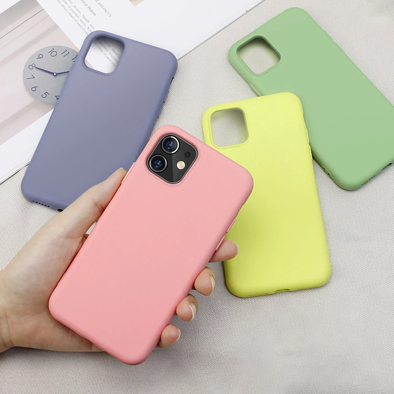 Роскошный оригинальный мягкий чехол из жидкого силикона для телефона iPhone 12 11 Pro X
