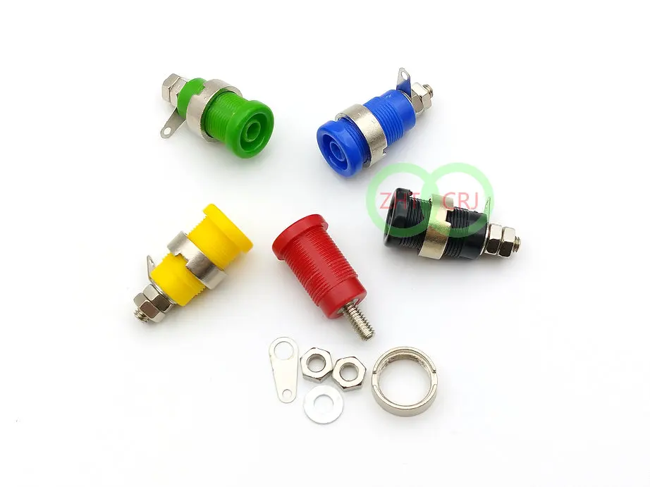 5 цветов 4 мм банановый домкрат винтовая гайка для стандартной розетки