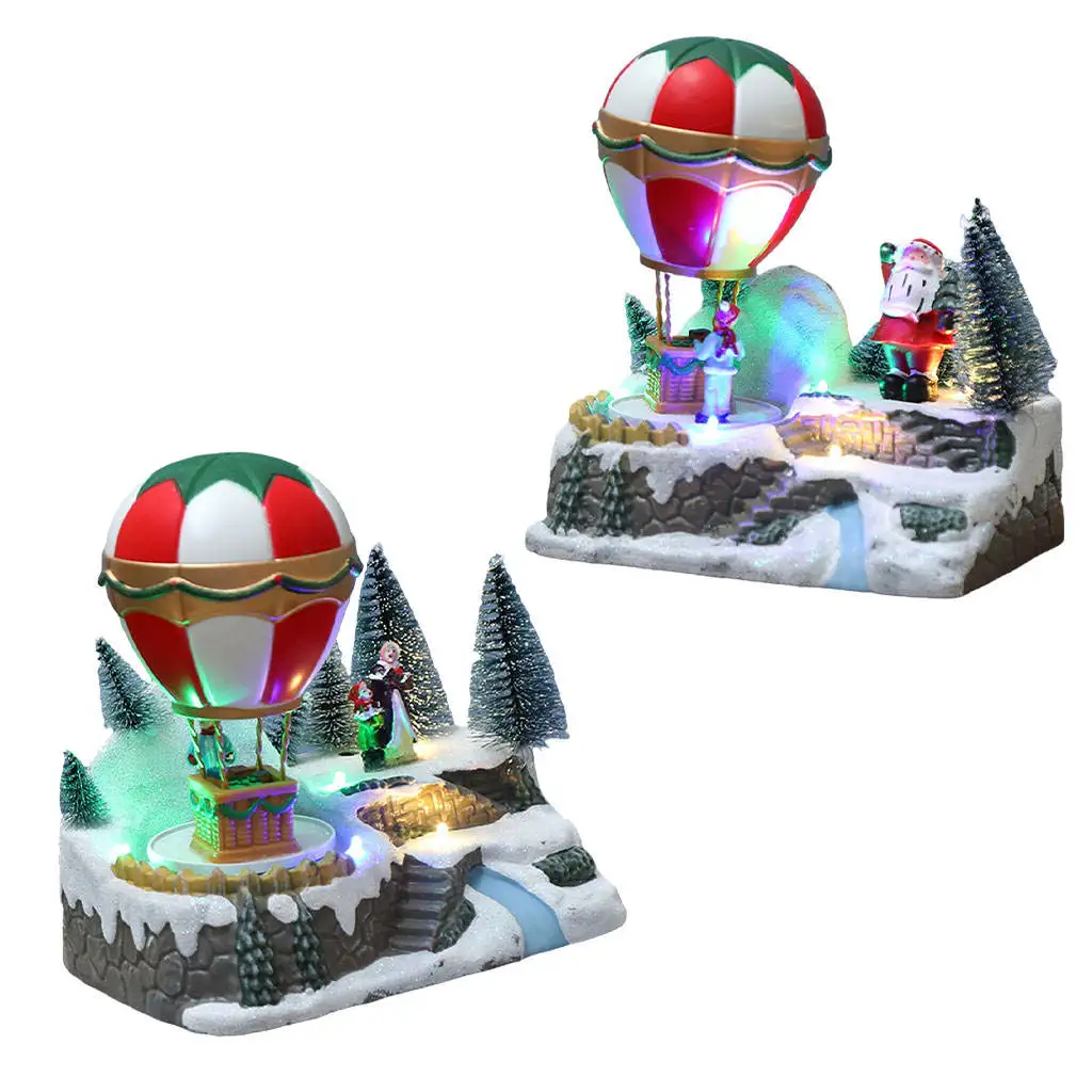 

Xmas Ornaments Winter Little Keepsake Glowing Musical Hot Air Balloon for Children