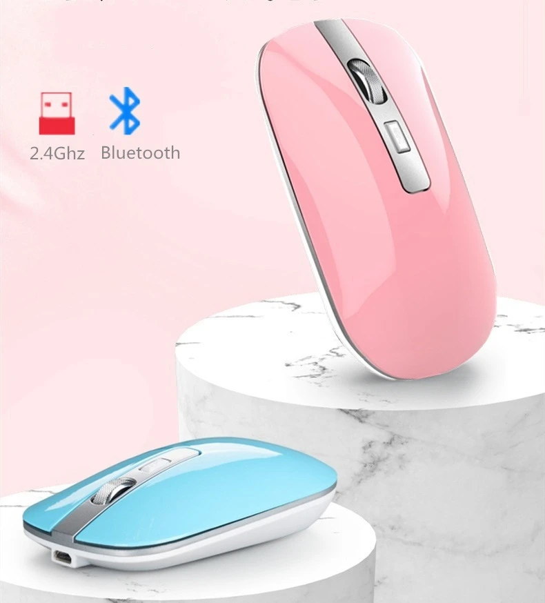 Мышь Bluetooth беспроводная Вертикальная с зарядкой от USB тонкая Бесшумная