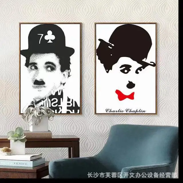6 шт. 13x8 см винтажная картина Чарли Чаплин маслом холст художественный настенный