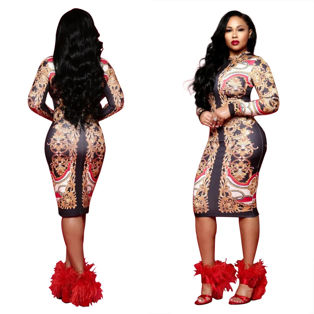 Дашики африканская одежда для женщин с длинным рукавом Пейсли Винтаж печати по