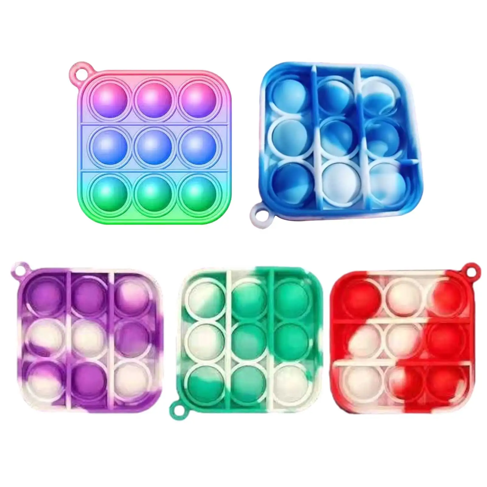 

Fidget Simple Dimple Toy Sensory Educational Toy Keychain Dyed In Bright Colors Compact Squeeze Rebound Toy