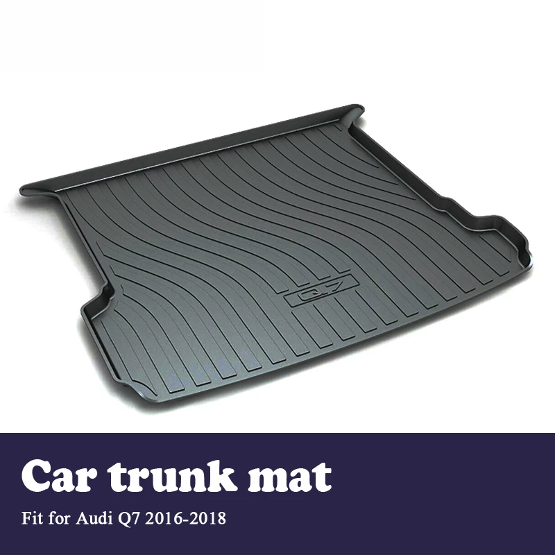 Car Trunk Carpet Cargo Liner Floor Mats For Audi Q7 2018 2017 2016 4M 2th Luggage Boot Tray Carpet Anti-slip Floor Mat