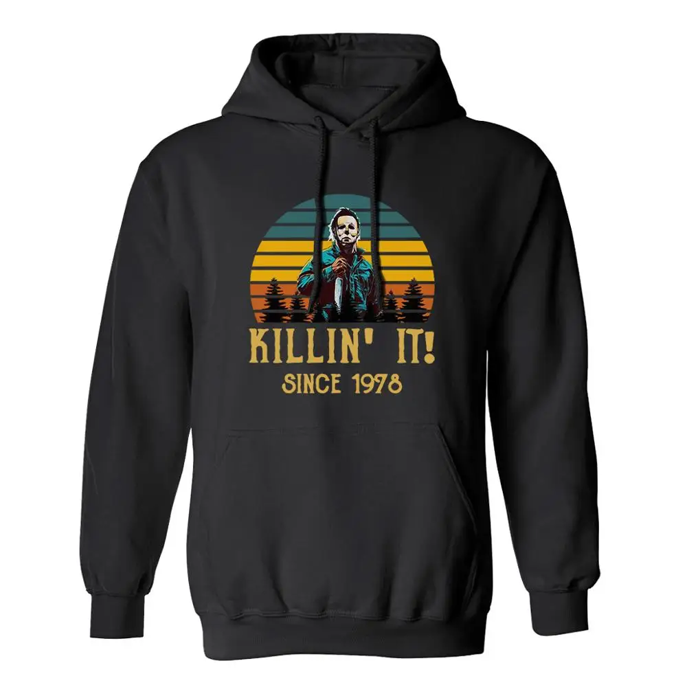 

Halloween Michael Myers Killin' It Since 1978 Horror Movie T Shirt - Hoodies Cotton Hooded Fleece Hoodies Gift For Men And Women