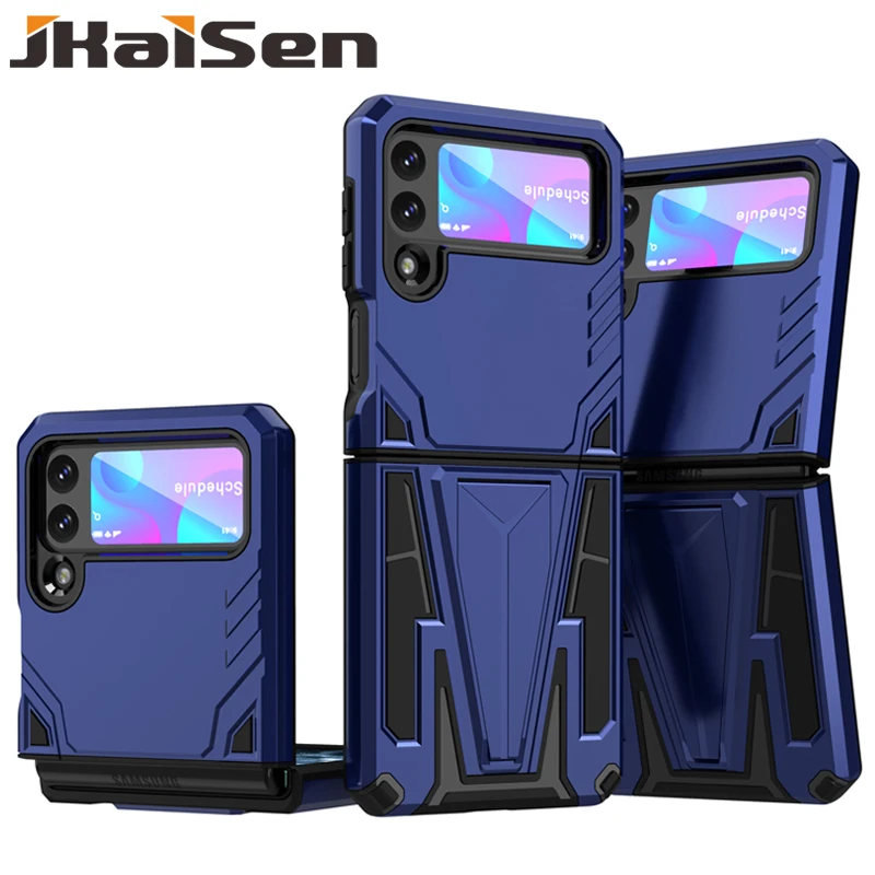 

JKaiSen Shockproof Bracket Phone Case For Samsung Galaxy F52 5G Magnetic Anti-Fall Armor Protective Cover For Samsung Z Flip3
