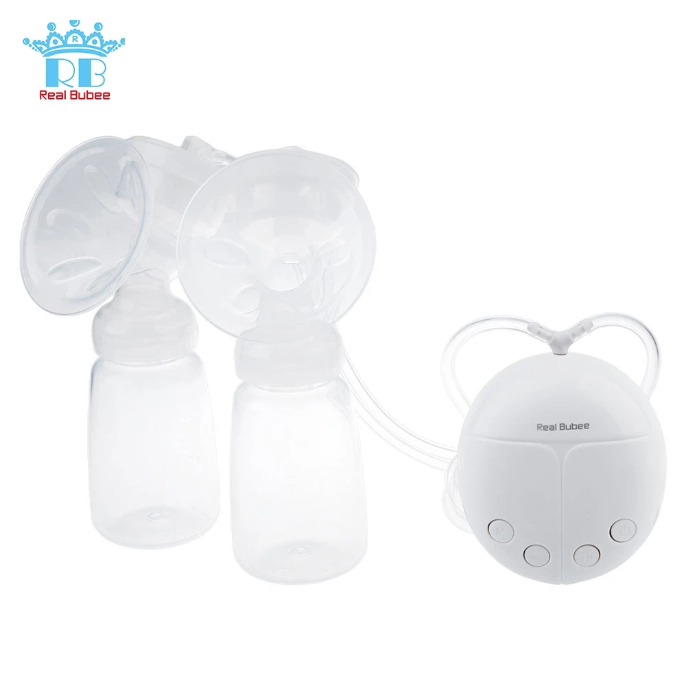 Real Bubee Automatic Newborn Baby Feeding Double Electric Breast Pump Milk Pumps with Bottle Cold Heat Pad for Mothers | Мать и ребенок