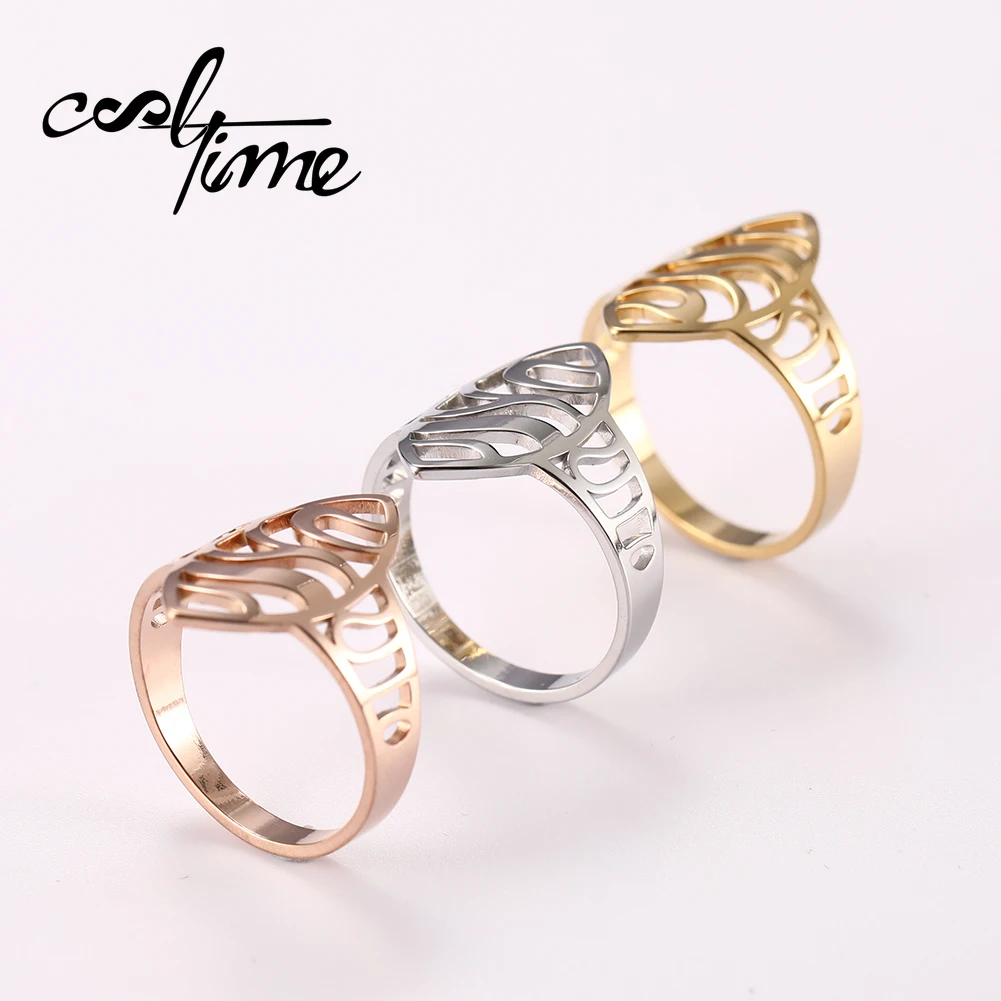 Модное ажурное кольцо COOLTIME из нержавеющей стали для мужчин и женщин подарок на
