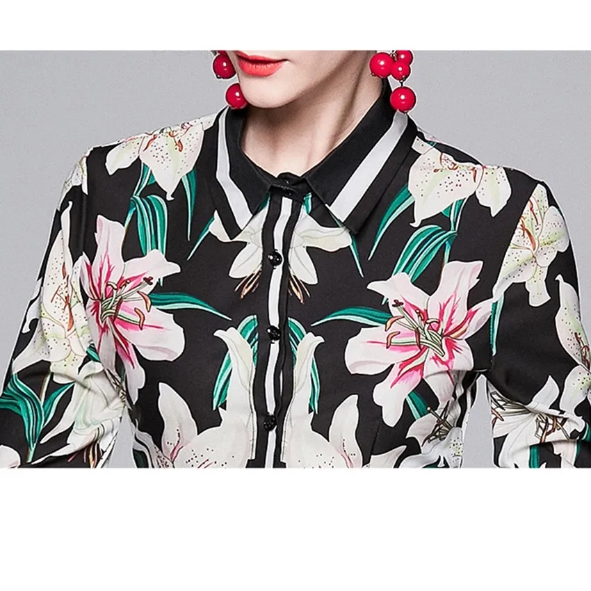 

2020 Runway Designer Dress Women Long Sleeve Party Dresses Autumn Floral Print Vintage Long Maxi Dress Ladies Robe Femme