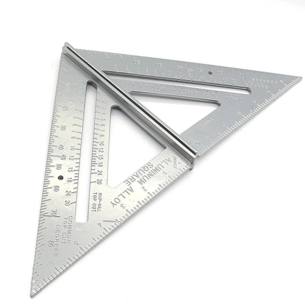 

Aluminum Alloy Black Steel 7 Inch Square Triangle Ruler Set Woodworking