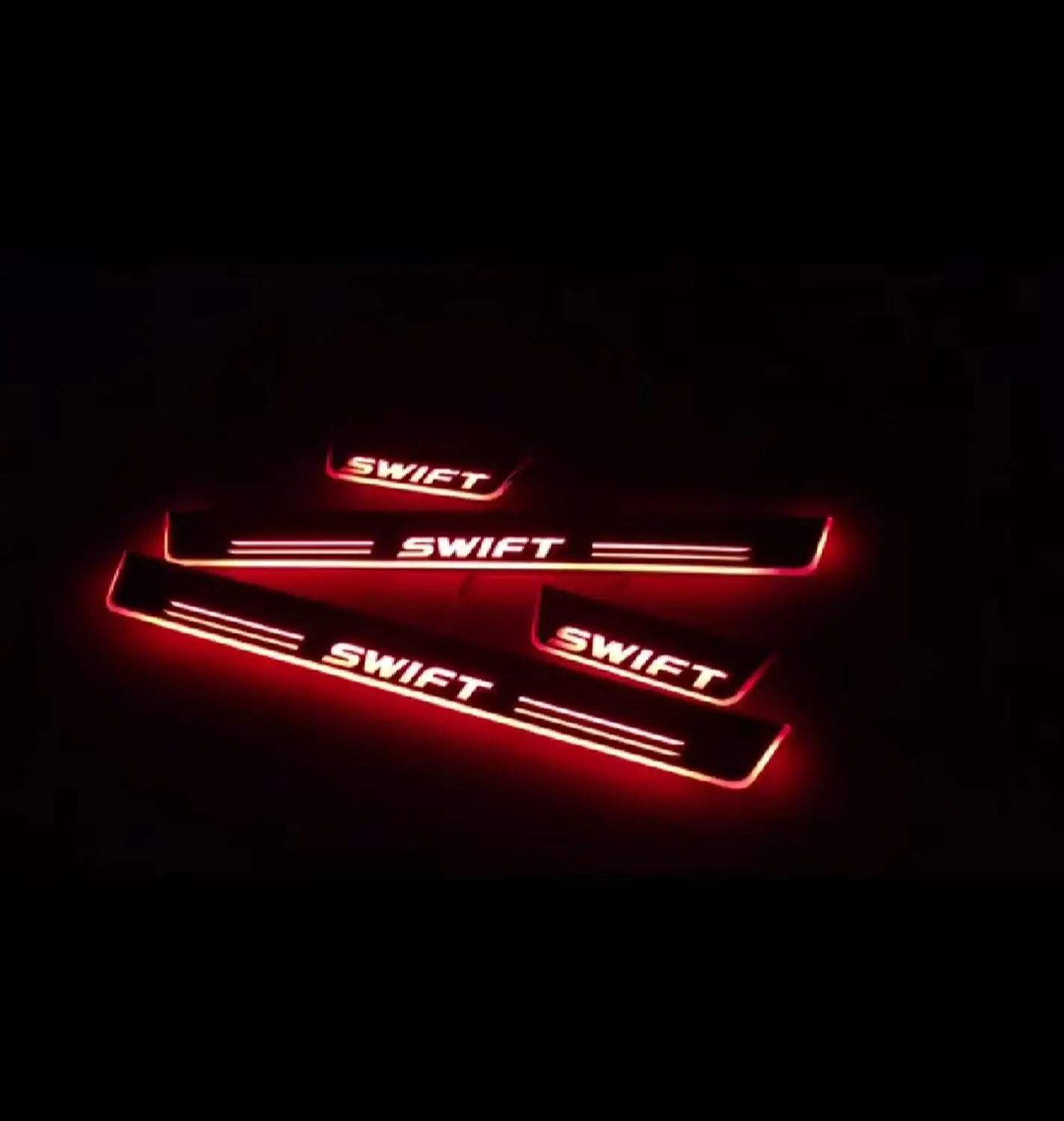 

Qirun led moving door scuff for suzuki swift dynamic door sill plate flat lining overlay Flowing/still light