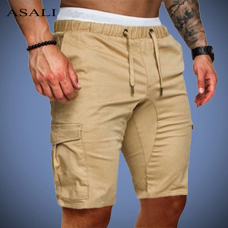 Шорты карго мужские летние с несколькими карманами дышащие повседневные удобные