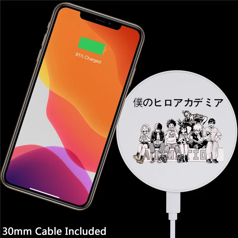 japan anime my hero wireless charger for iphone wireless charger portable charger for iphone for samsung for huawei for xiaomi free global shipping