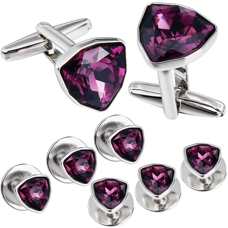 HAWSON Swarovski запонки с кристаллами и шпильками набор для мужчин-2 шт. запонки с 6 шт. шпильки в подарочной коробке
