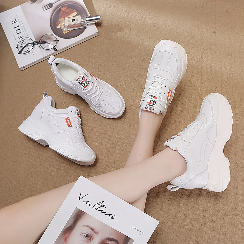 Зимние меховые кроссовки на платформе для женщин 2018 Осенняя высокая женская