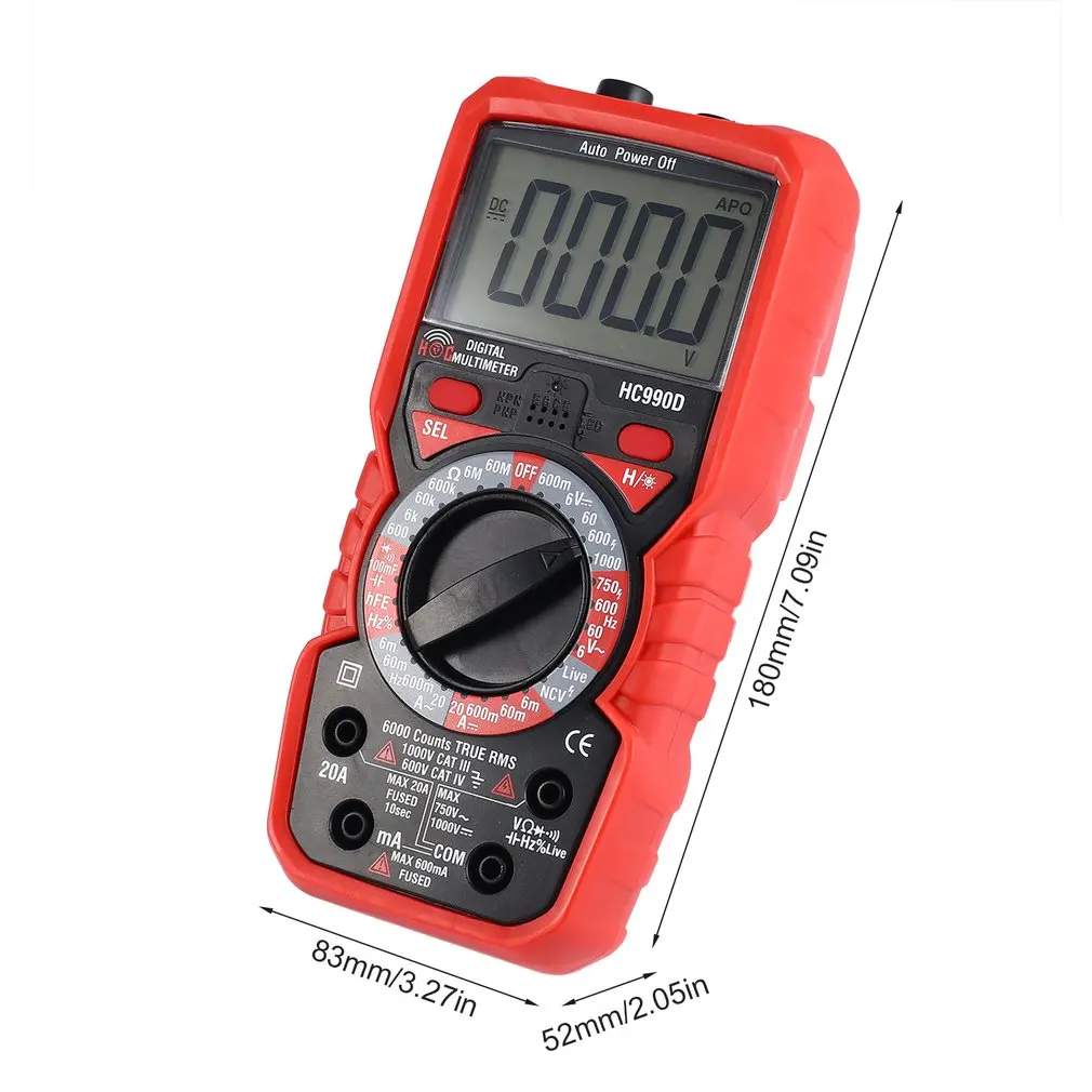 6000 Counts Digital Multimeter with True RMS AC/DC Voltage Resistance Capacitance Frequency Temperature NCV Tester | Инструменты