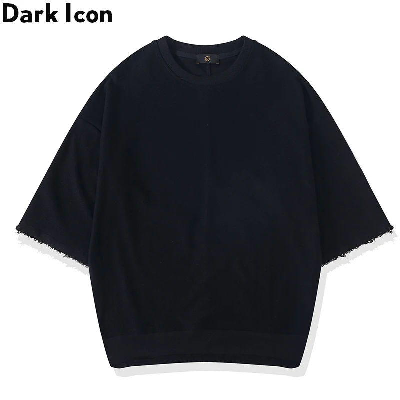 Мужская махровая толстовка с коротким рукавом и круглым вырезом | одежда