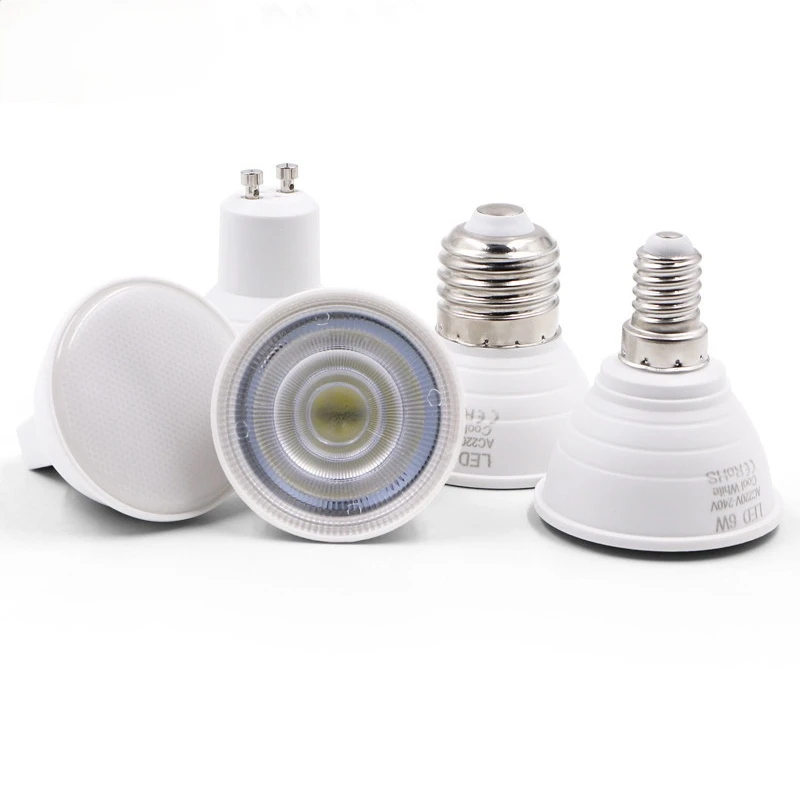 

6PCS E27 E14 MR16 GU5.3 GU10 Lampada LED Bulb 6W 220V Bombillas LED Lamp Spotlight Lampara Spot Light led bulb lights for